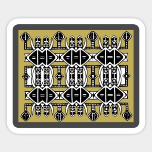 Symmetrical African Modern Mudcloth Pattern Sticker